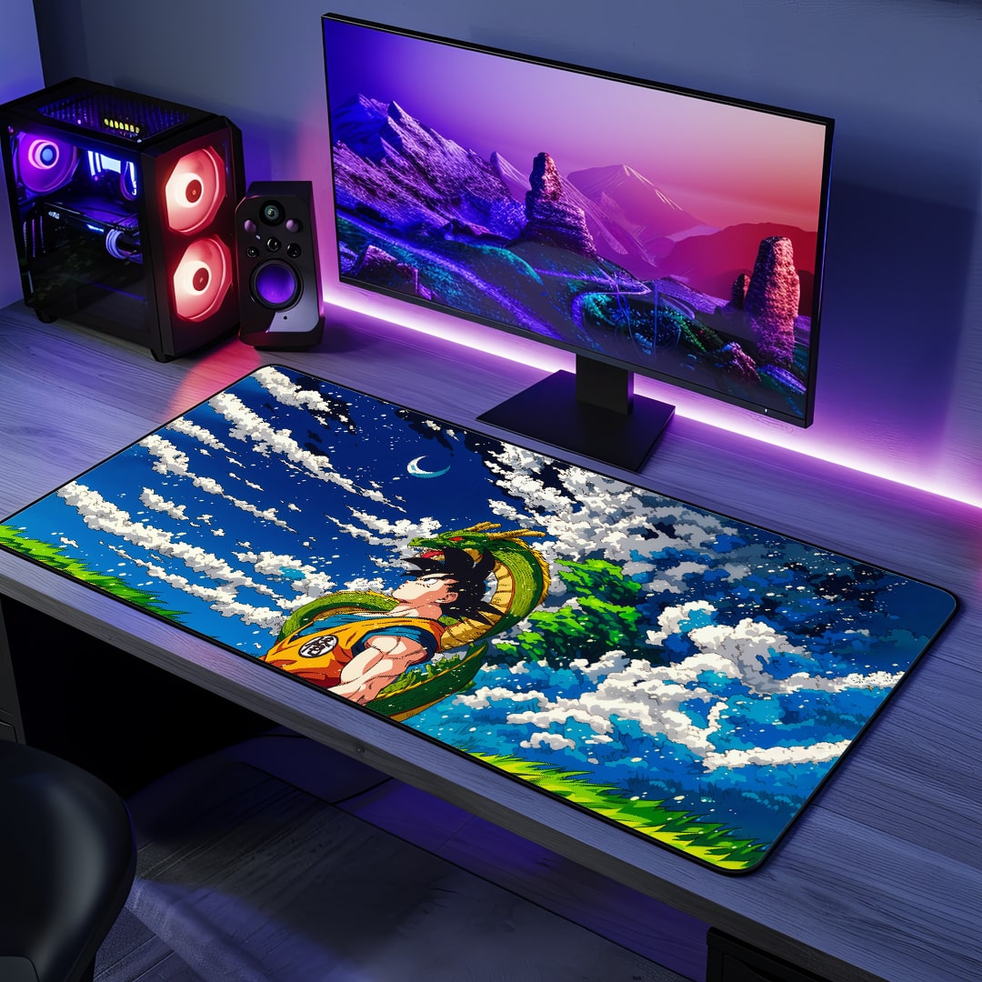 Goku Shenron Desk Mat with legendary anime artwork