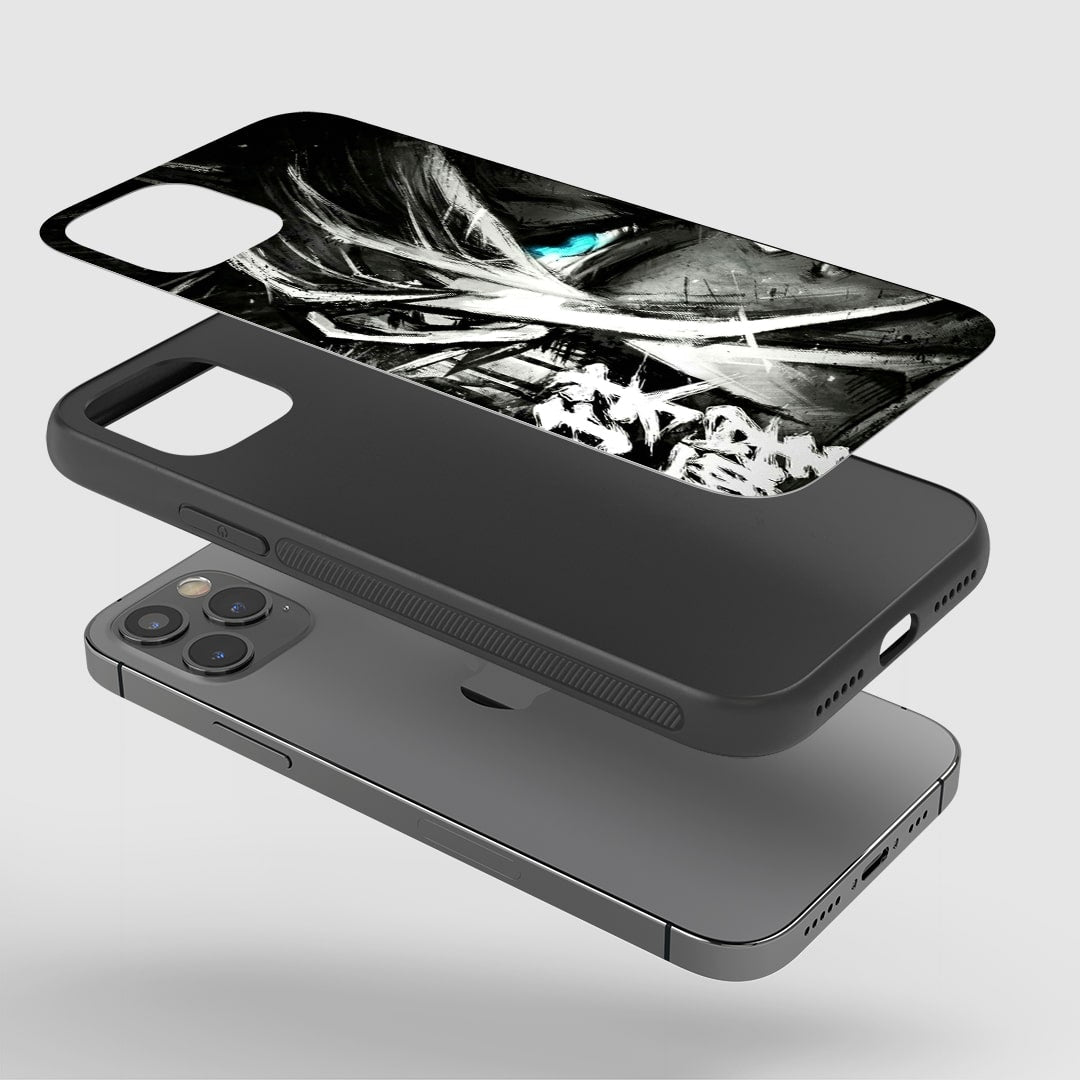 Goku Sketch Phone Case installed on a smartphone, ensuring full access to all device functionalities.