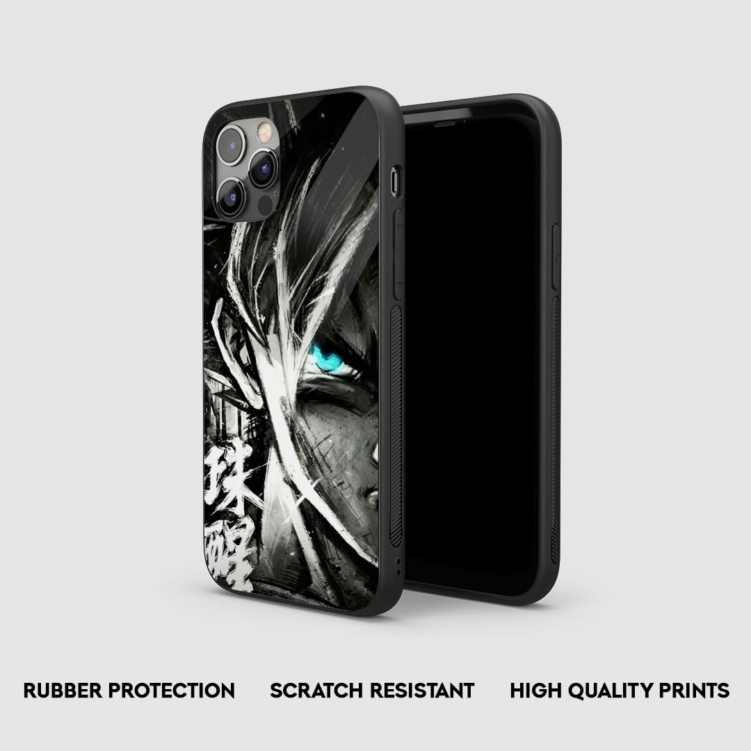 Side view of the Goku Sketch Armored Phone Case, showcasing its thick, protective silicone.