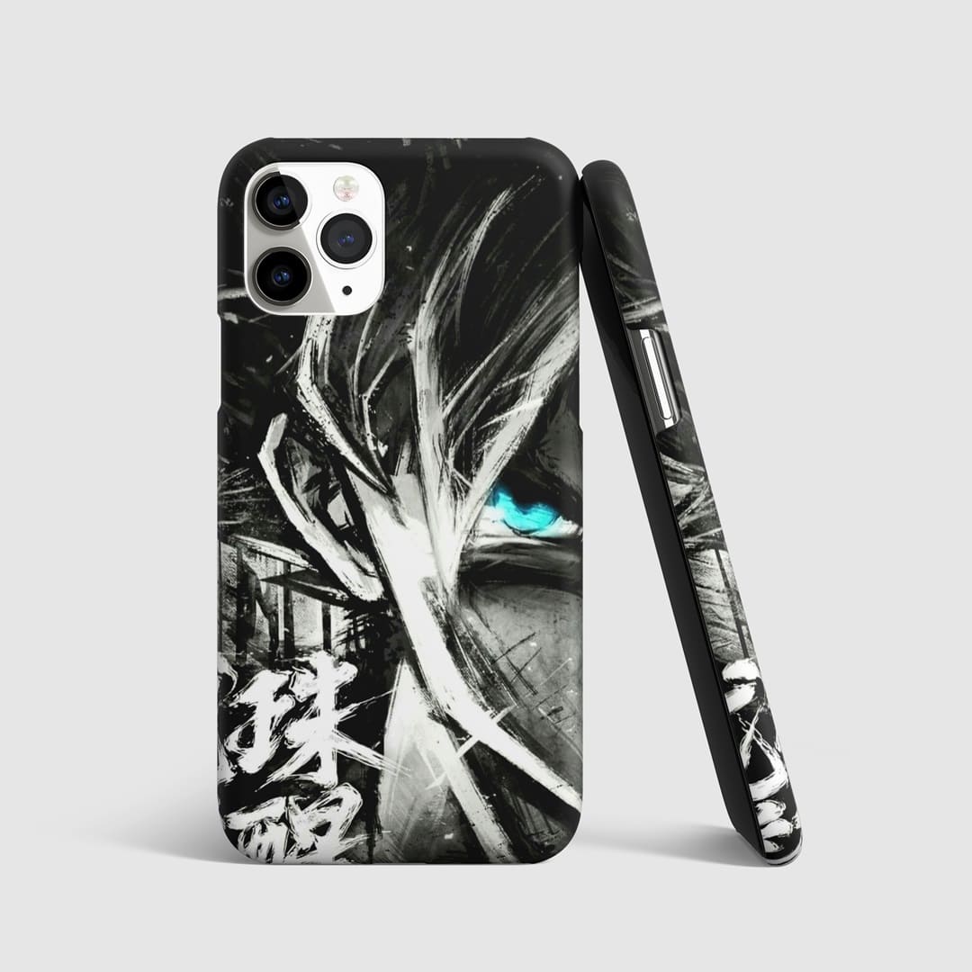 Hand-drawn Goku sketch on a stylish phone cover.