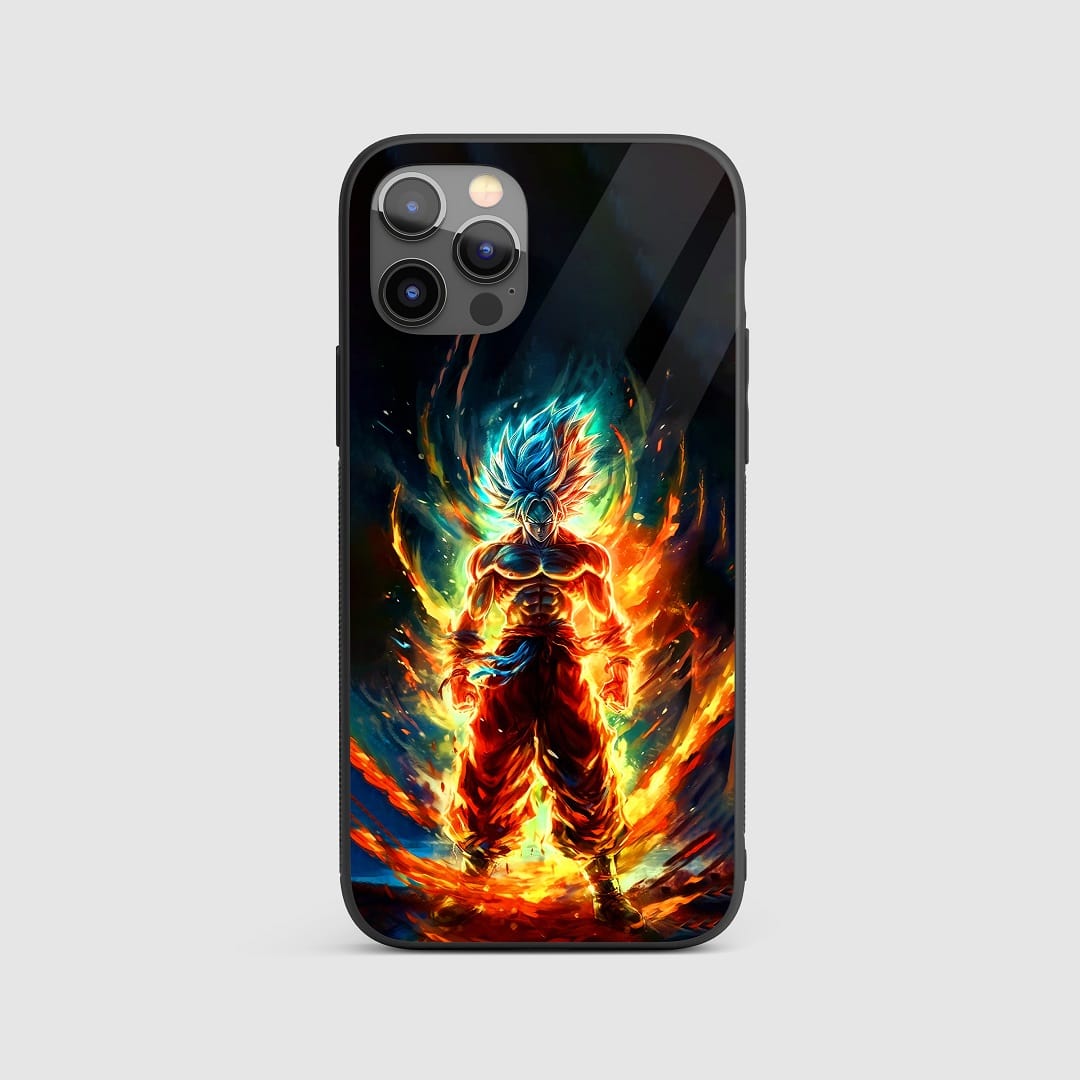 Goku Super Saiyan Silicone Armored Phone Case featuring Goku in his iconic transformation.