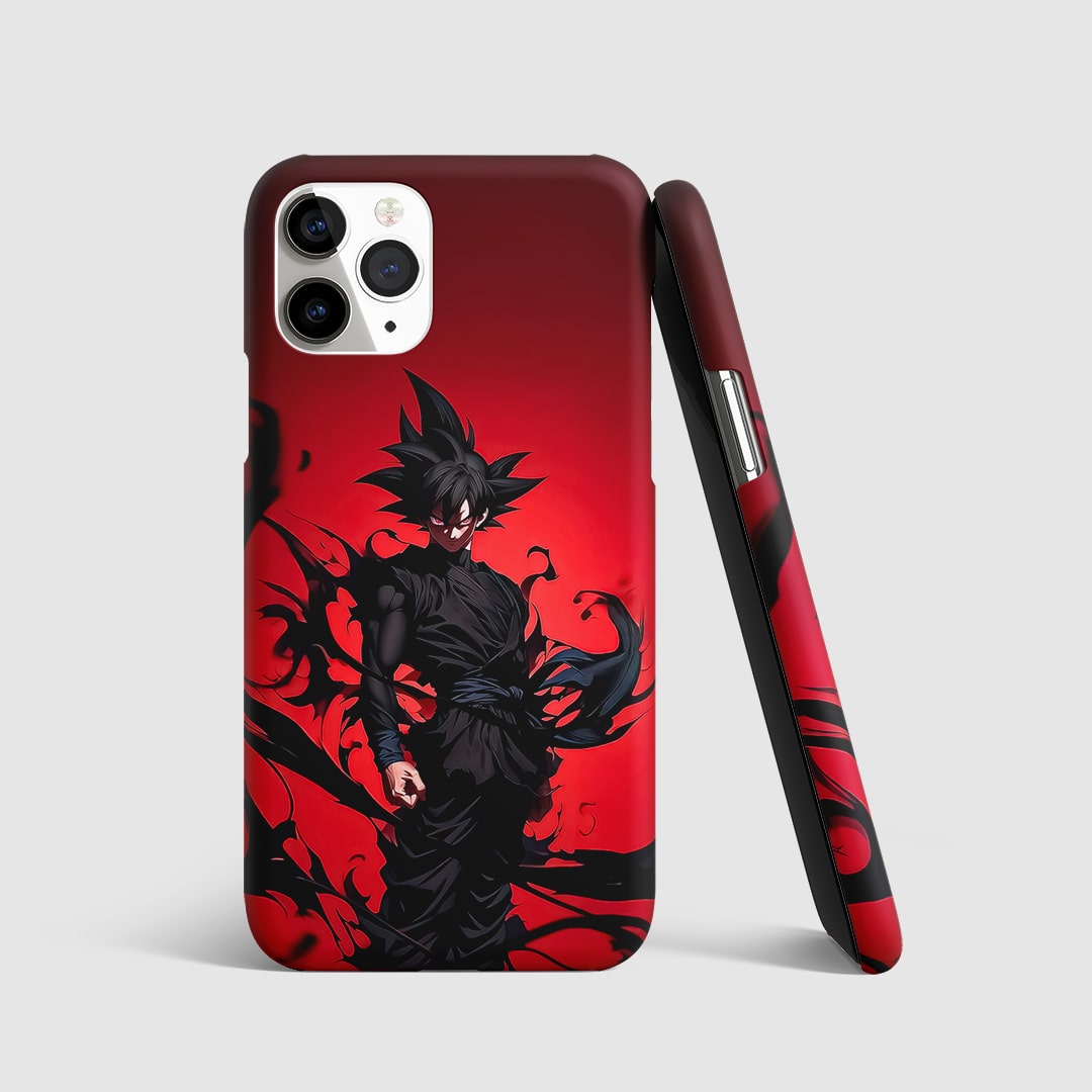 Goku Black Dispersed Phone Cover front view with shattered effect design.