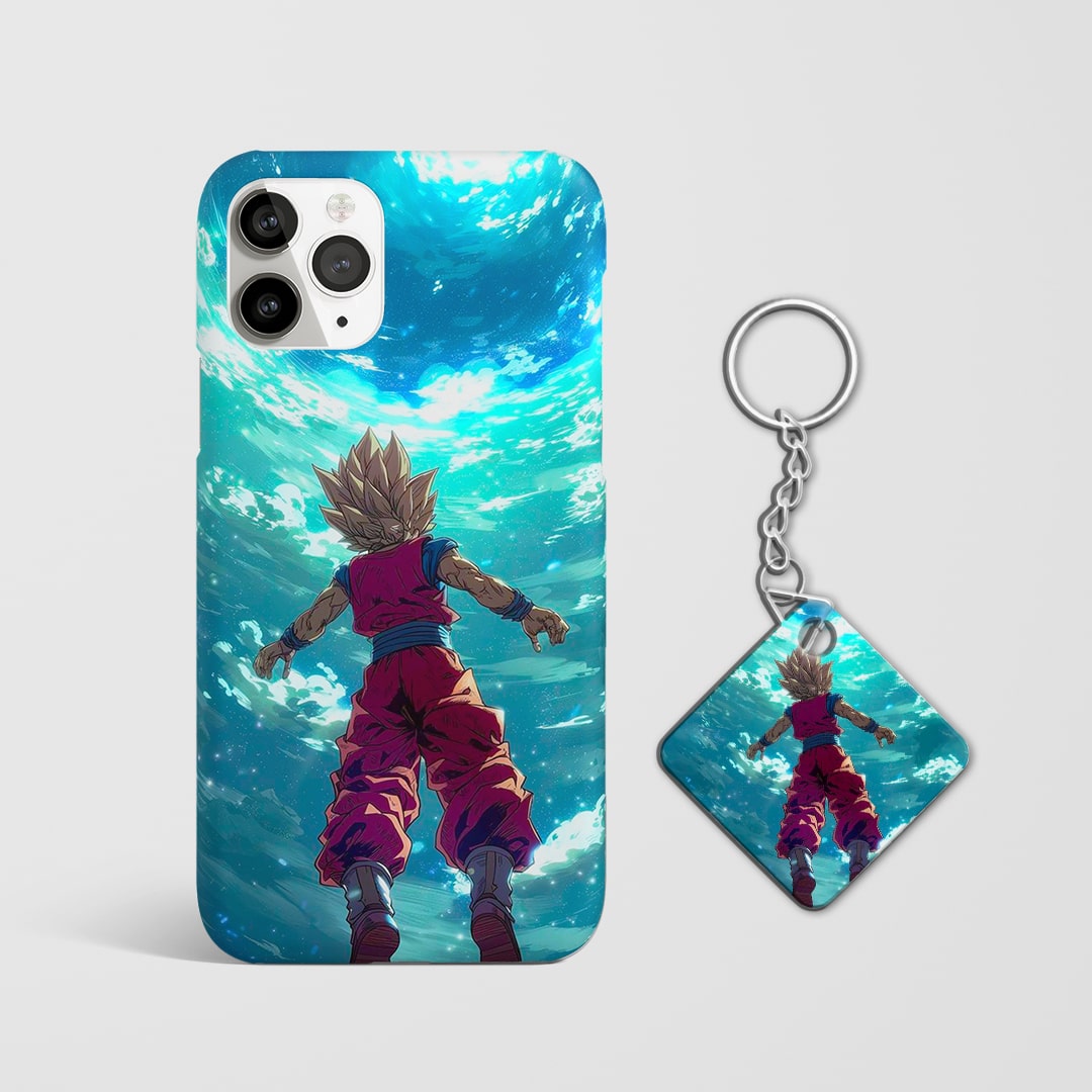 Blue ocean background Goku cover with Keychain