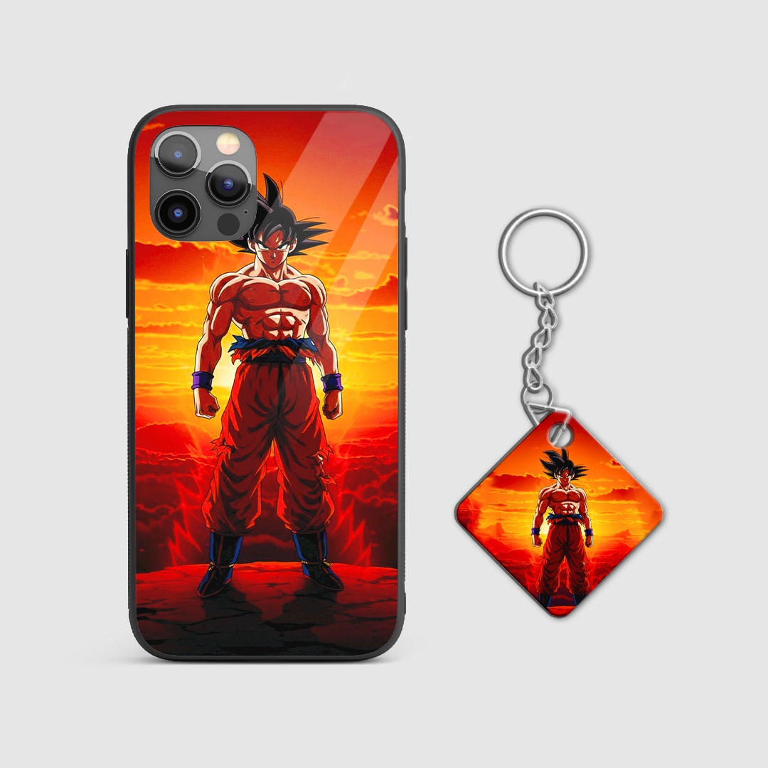 Anime Goku Power phone cover design with Keychain