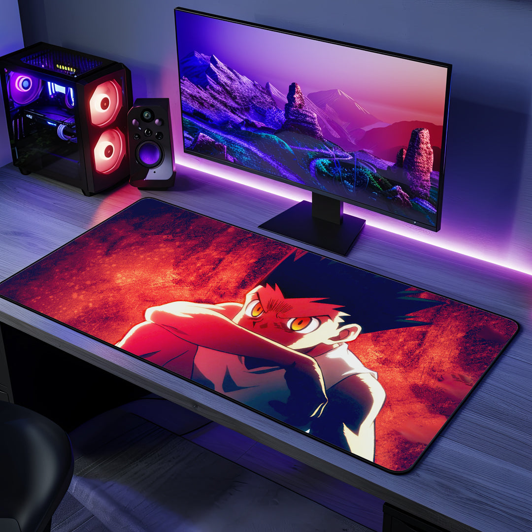 Gon Freecss Desk Mat with energetic anime artwork