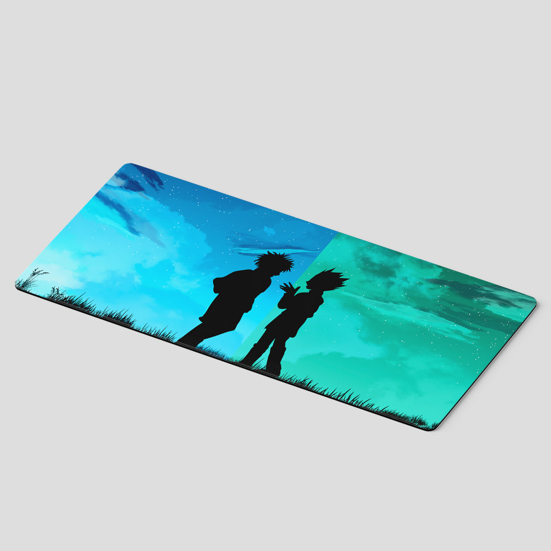 Hunter x Hunter desk mat featuring minimal Gon & Killua