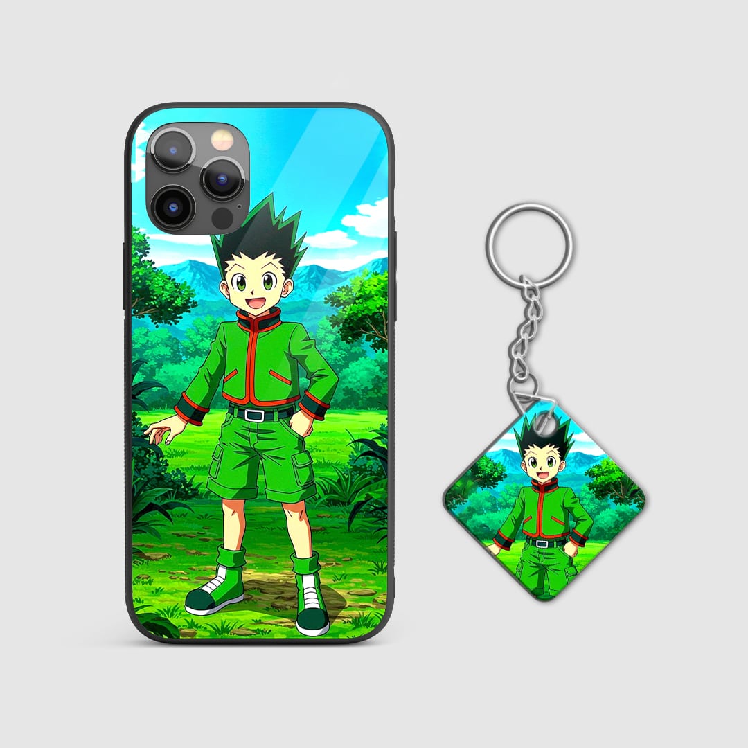 Anime-inspired Gon aesthetic phone cover with Keychain.