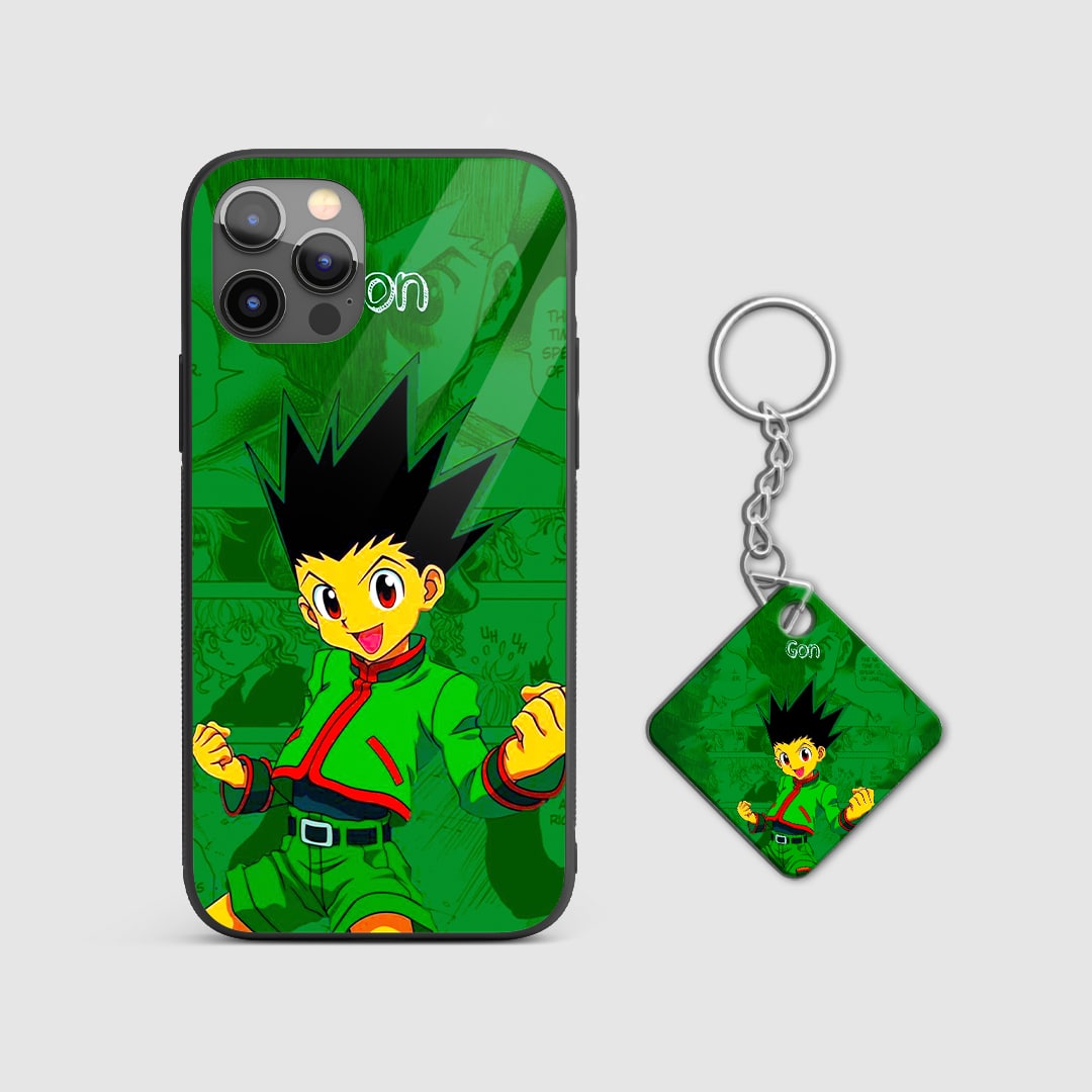 Hunter x Hunter Gon Freecss green phone cover With Keychain.