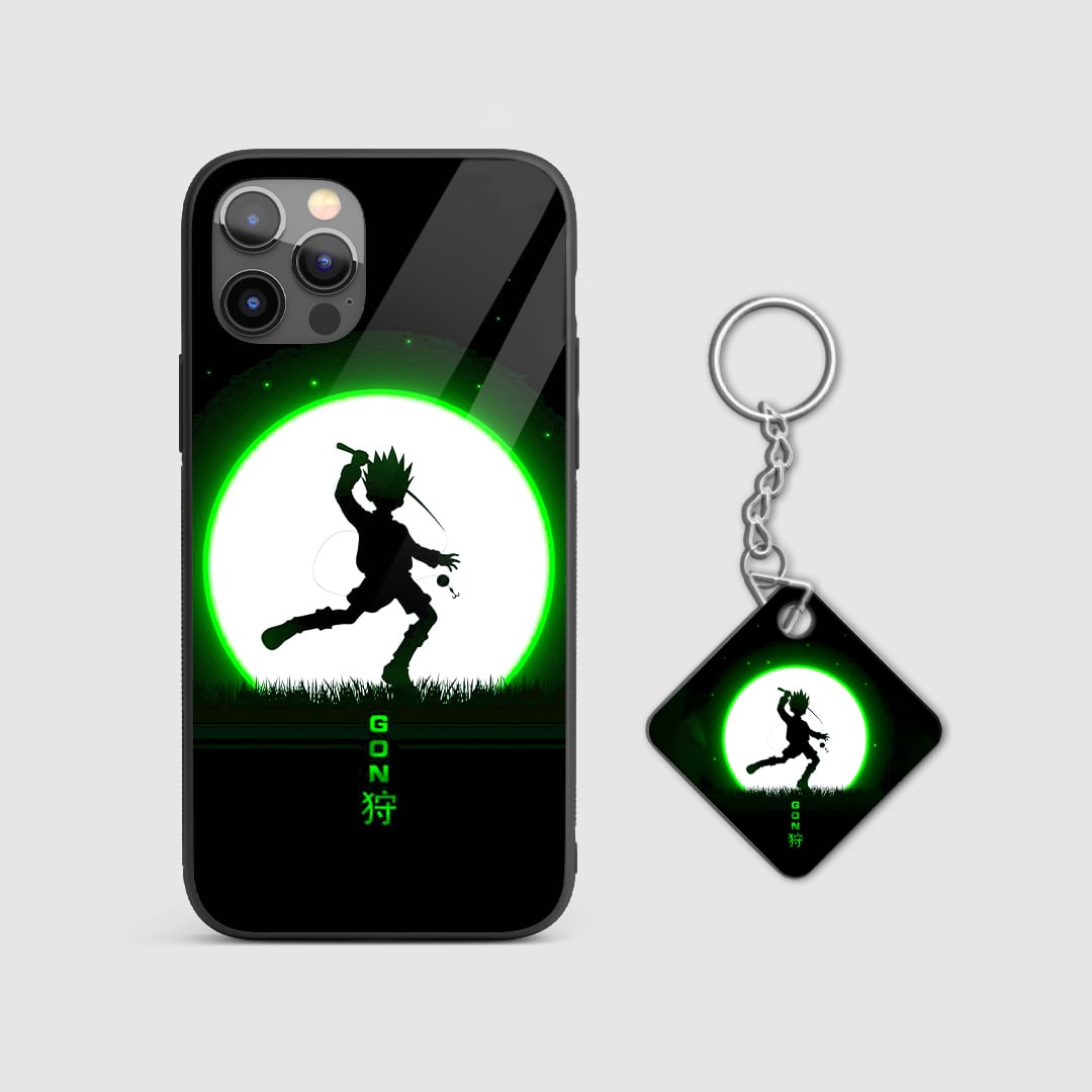 Minimal anime phone case Gon Freecss design with Keychain