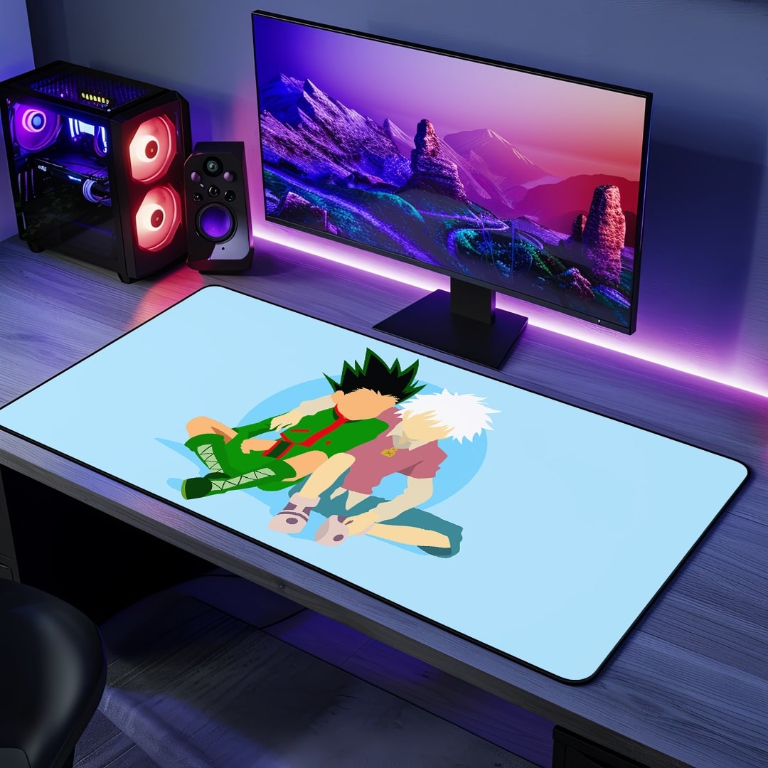 Gon and Killua Desk Mat with vibrant anime design