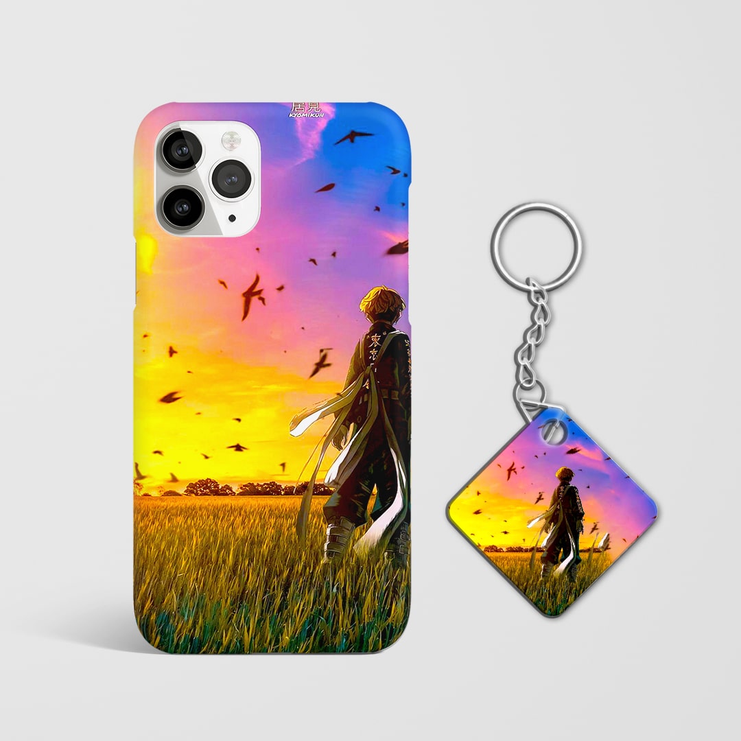HD artwork phone cover featuring Takemichi Hanagaki with Keychain