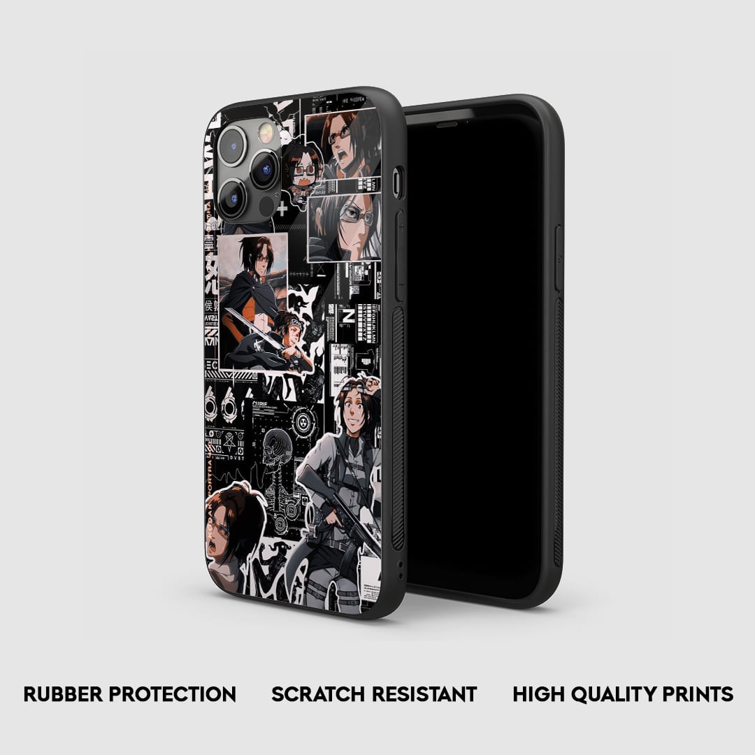 Side view of the Hange Zoe Collage Armored Phone Case, highlighting its thick, protective silicone material.