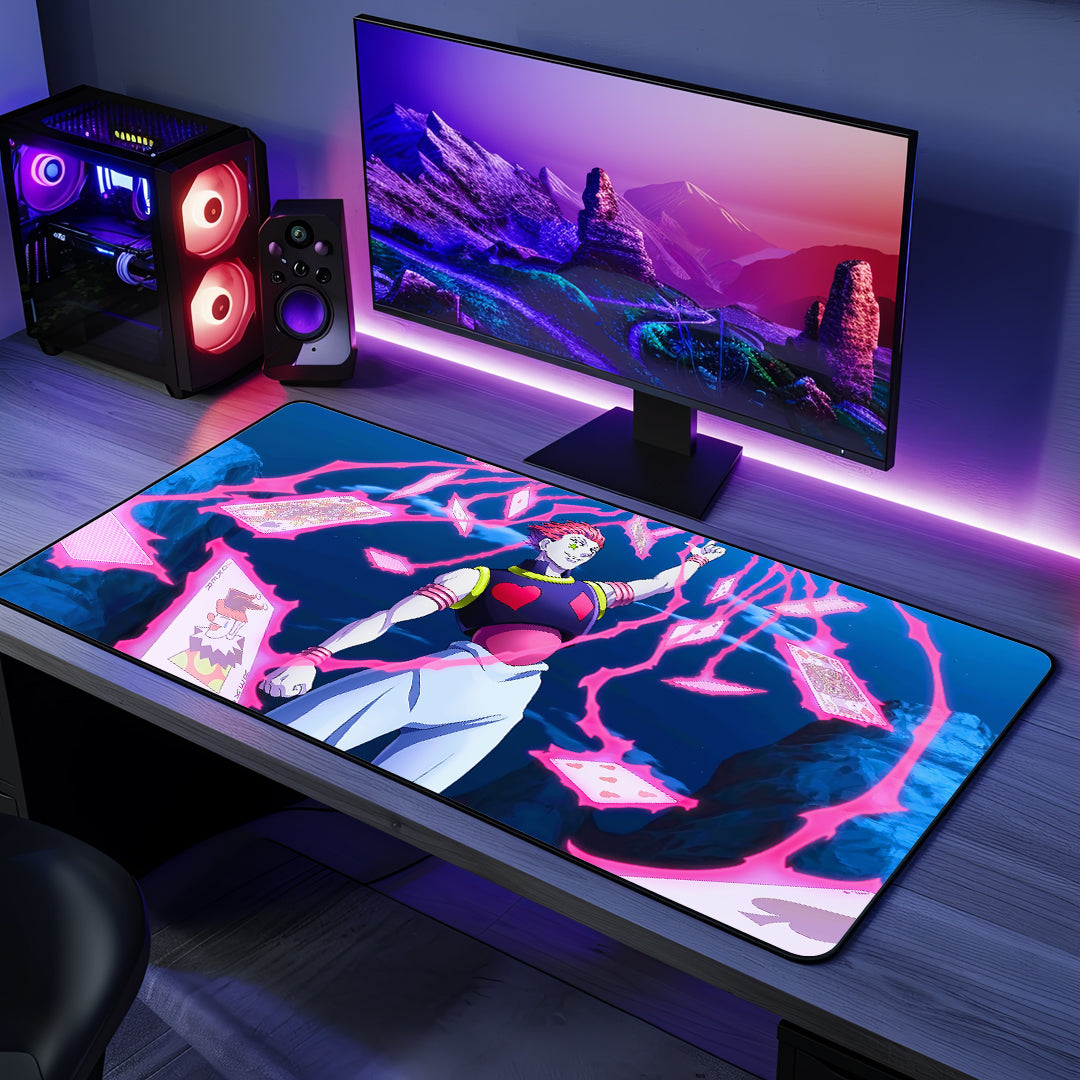 Hisoka Desk Mat with vibrant anime design