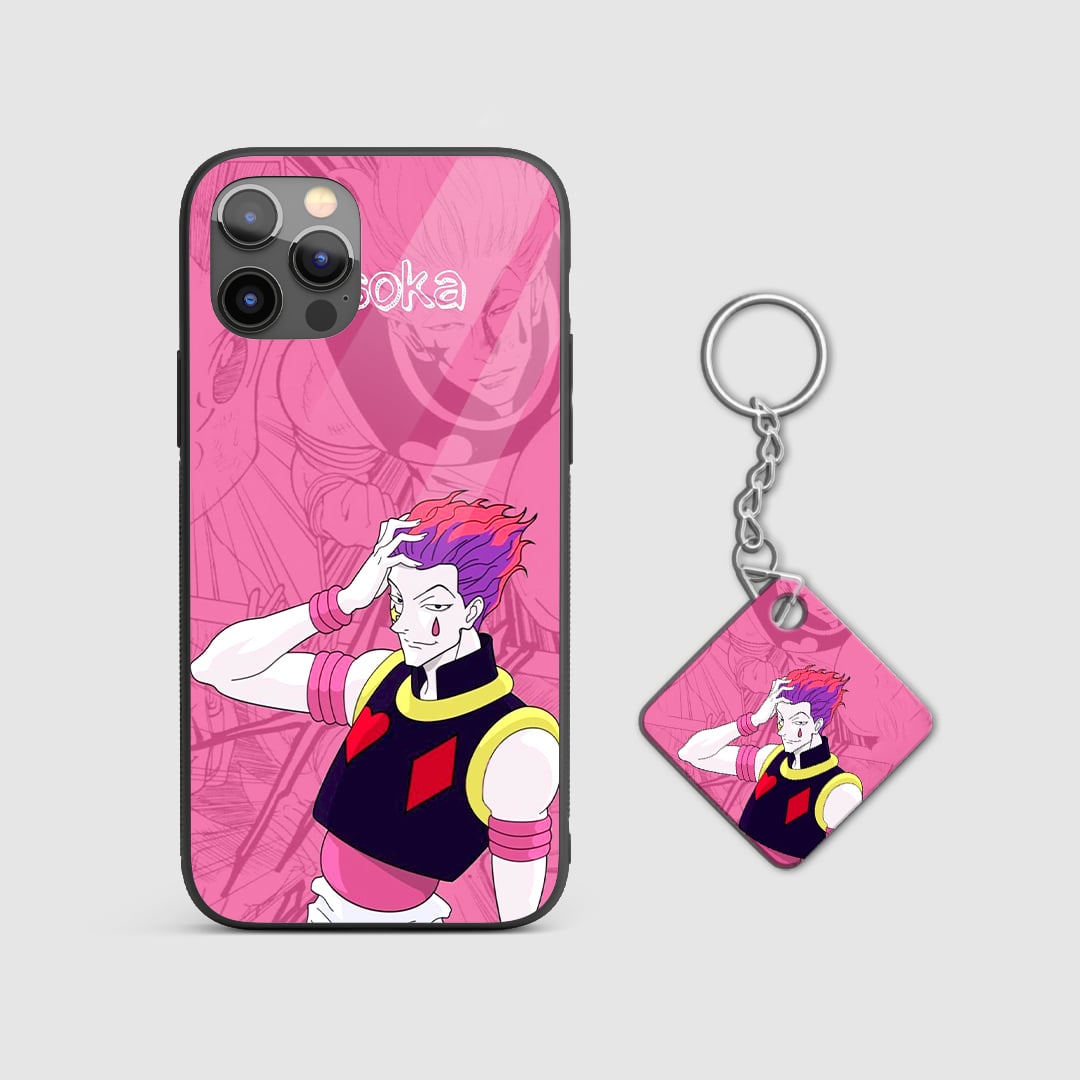 Hunter x Hunter Hisoka Pink anime phone cover with Keychain.