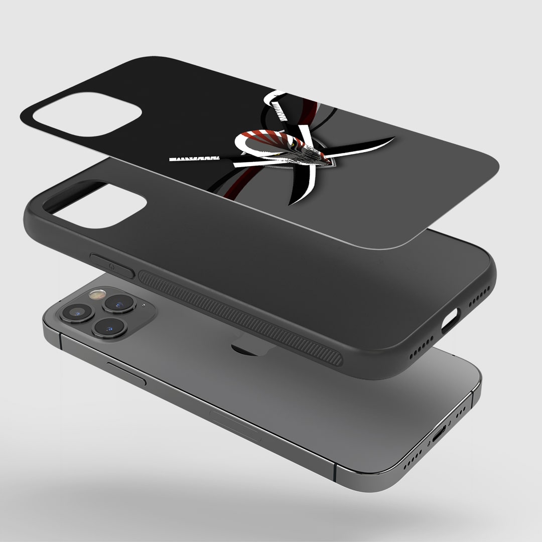 Hollow Mask Phone Case installed on a smartphone, offering robust protection and a powerful design.