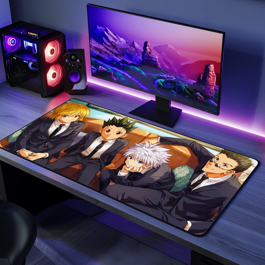 Hunter Class Desk Mat with minimalist HxH symbol design