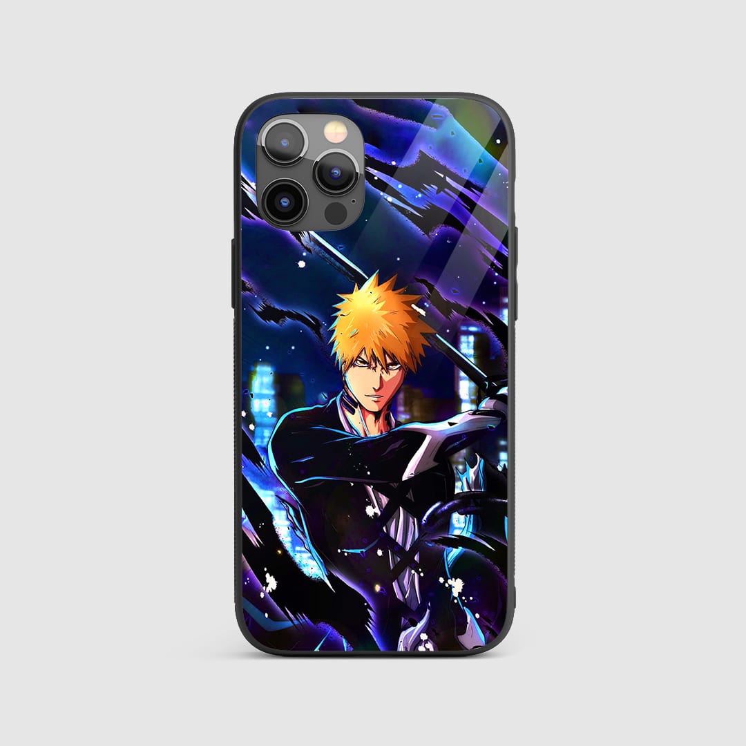 Ichigo Action Silicone Armored Phone Case featuring stunning artwork of Ichigo Kurosaki in action.