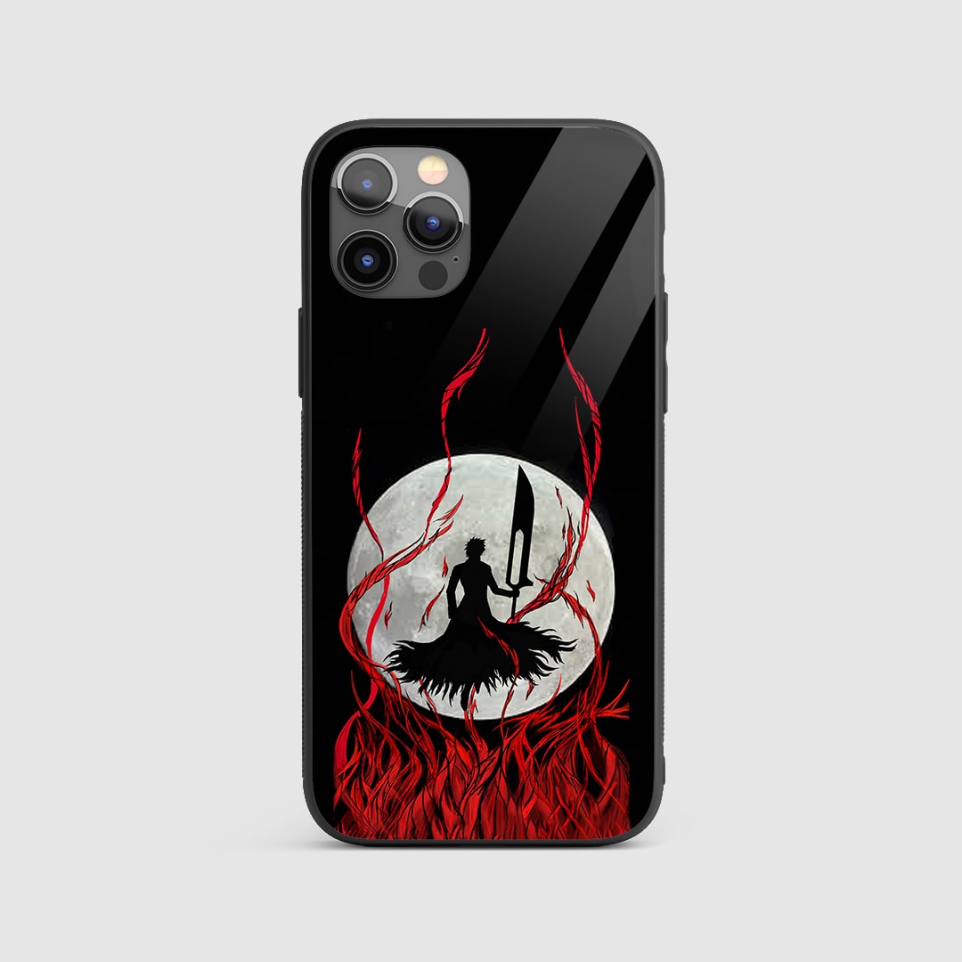 Ichigo Kurosaki Moon Silicone Armored Phone Case featuring stunning artwork of Ichigo Kurosaki under the moonlight.
