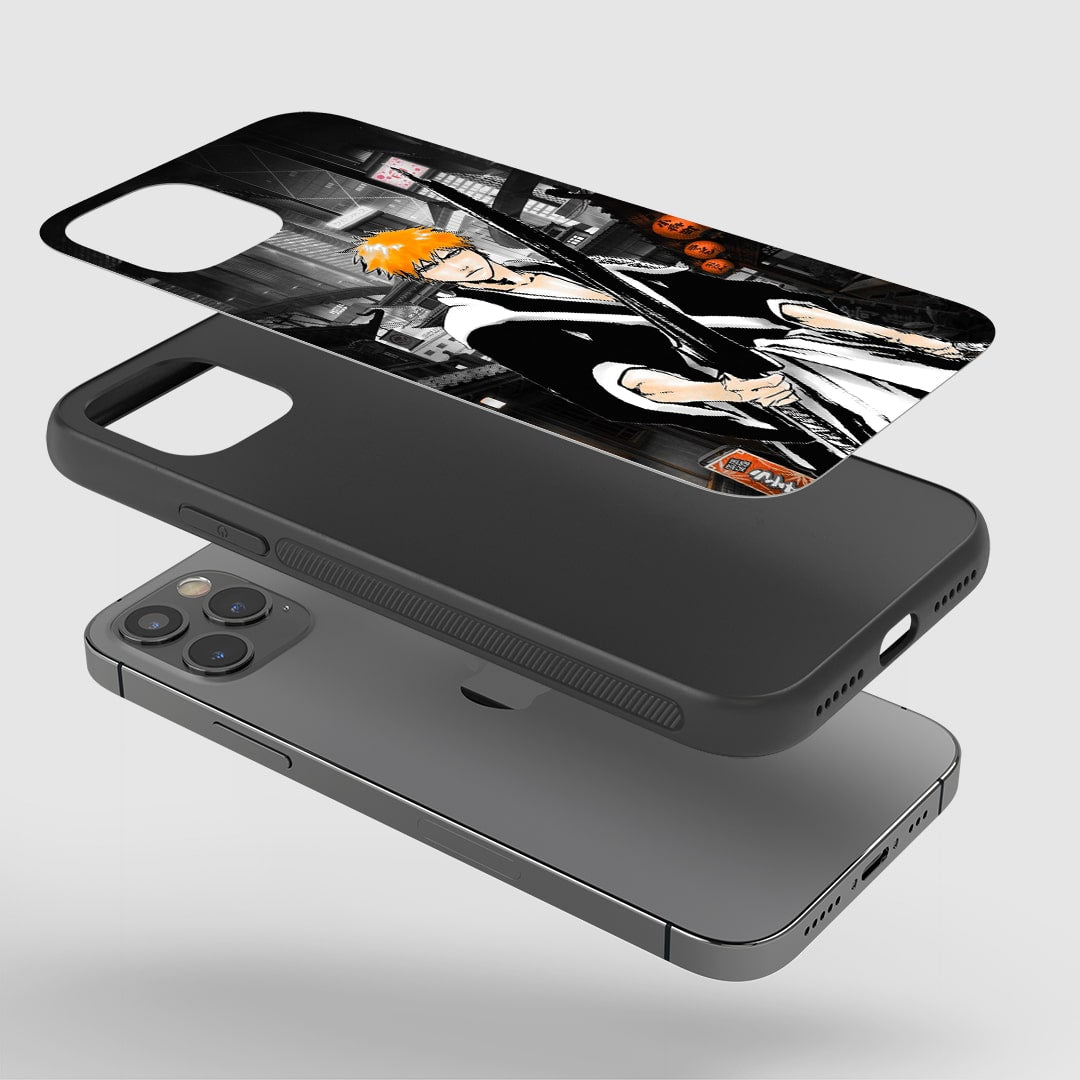 Ichigo Night Phone Case installed on a smartphone, offering robust protection and a stylish design.