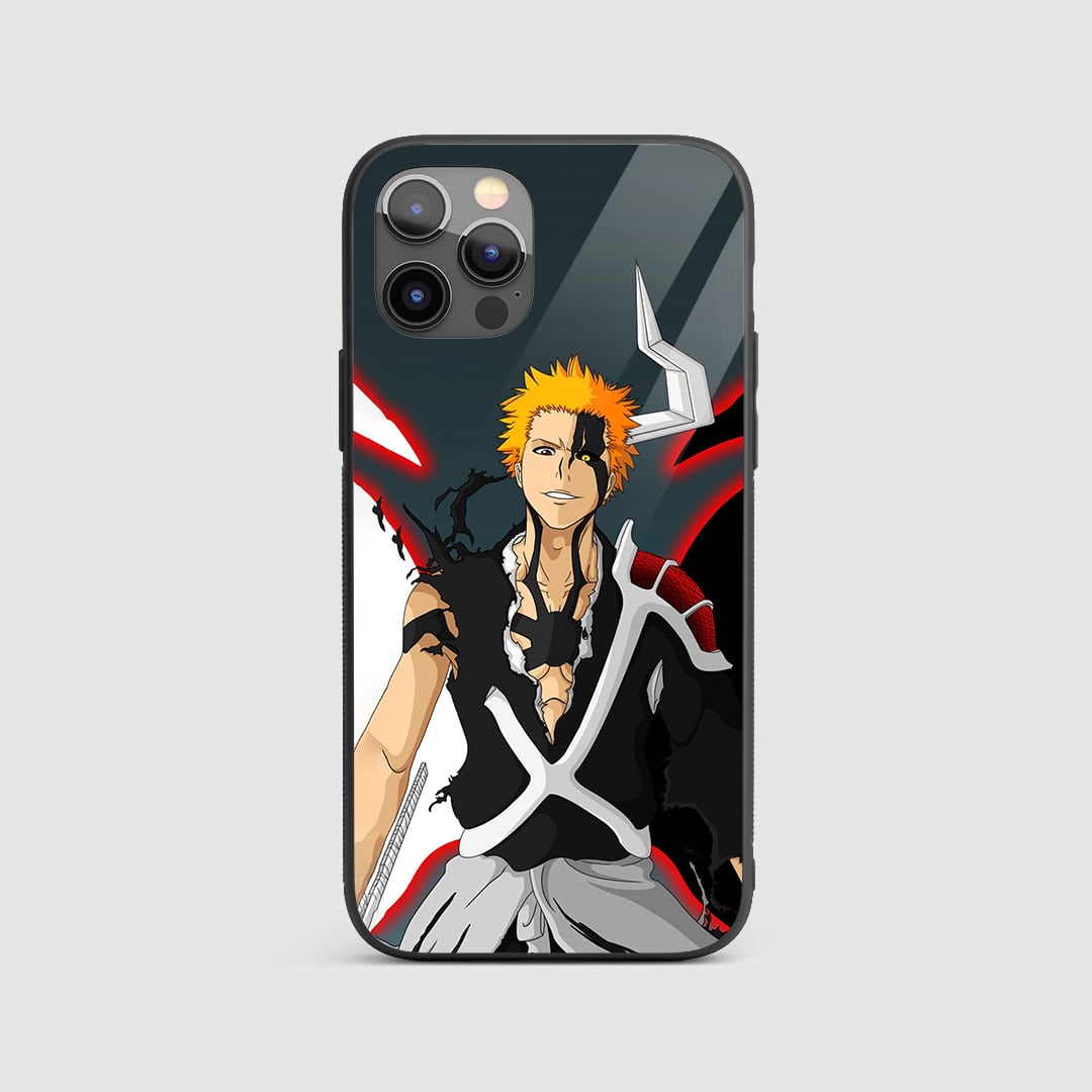 Ichigo Bankai Form Silicone Armored Phone Case featuring stunning artwork of Ichigo Kurosaki in his Bankai form.