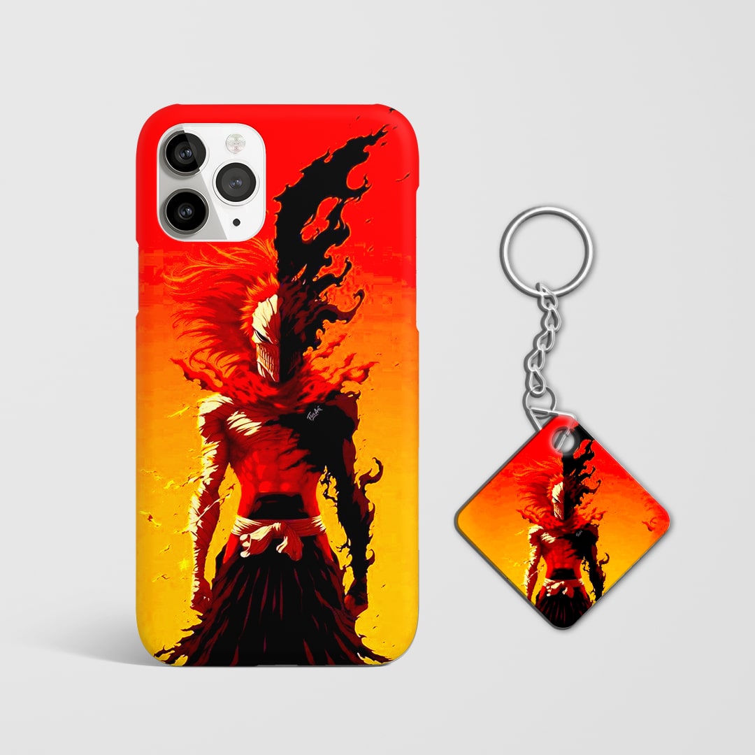 Bleach Ichigo Hollow transformation phone cover with Keychain