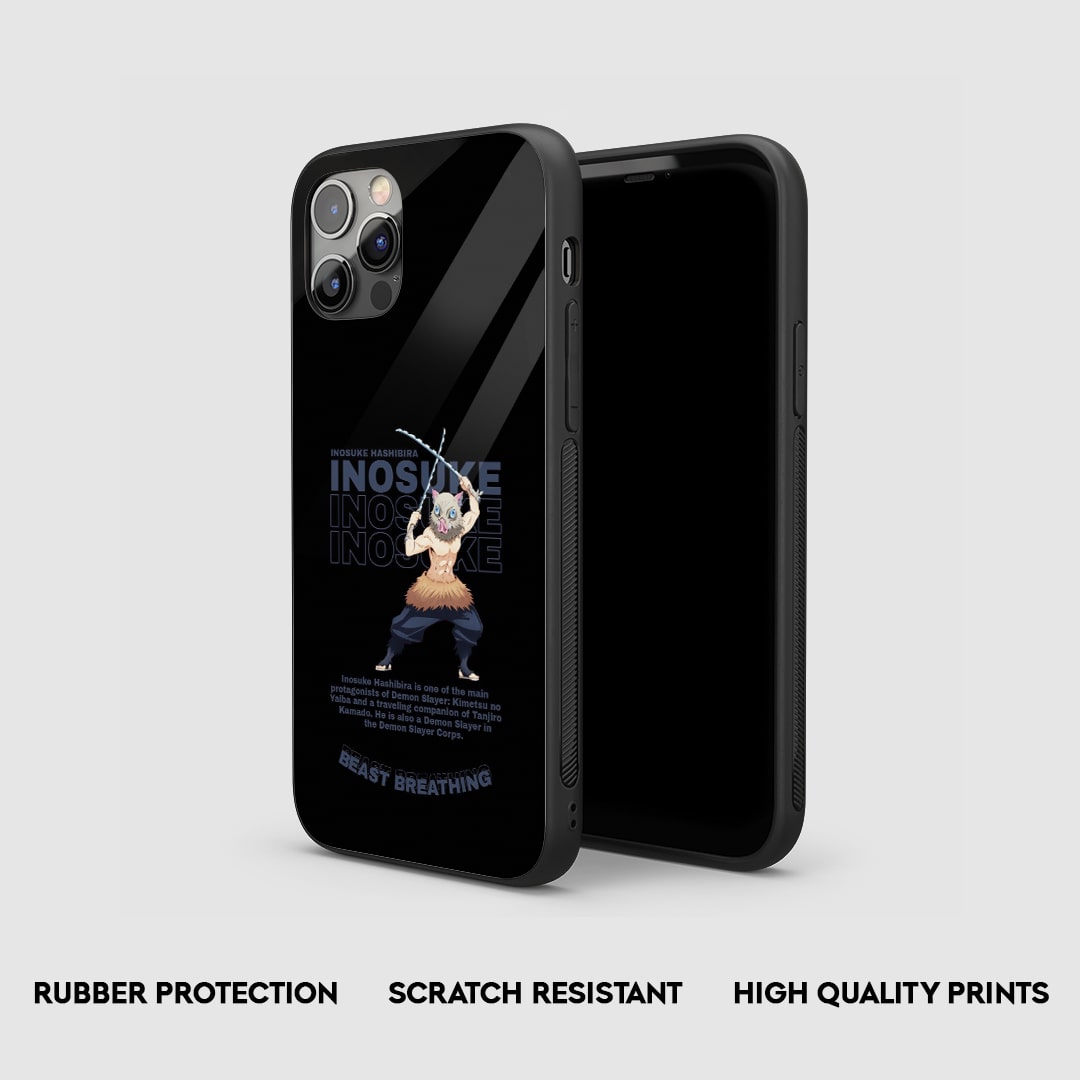 Side view of the Inosuke Beast Armored Phone Case, highlighting its thick, protective silicone material.