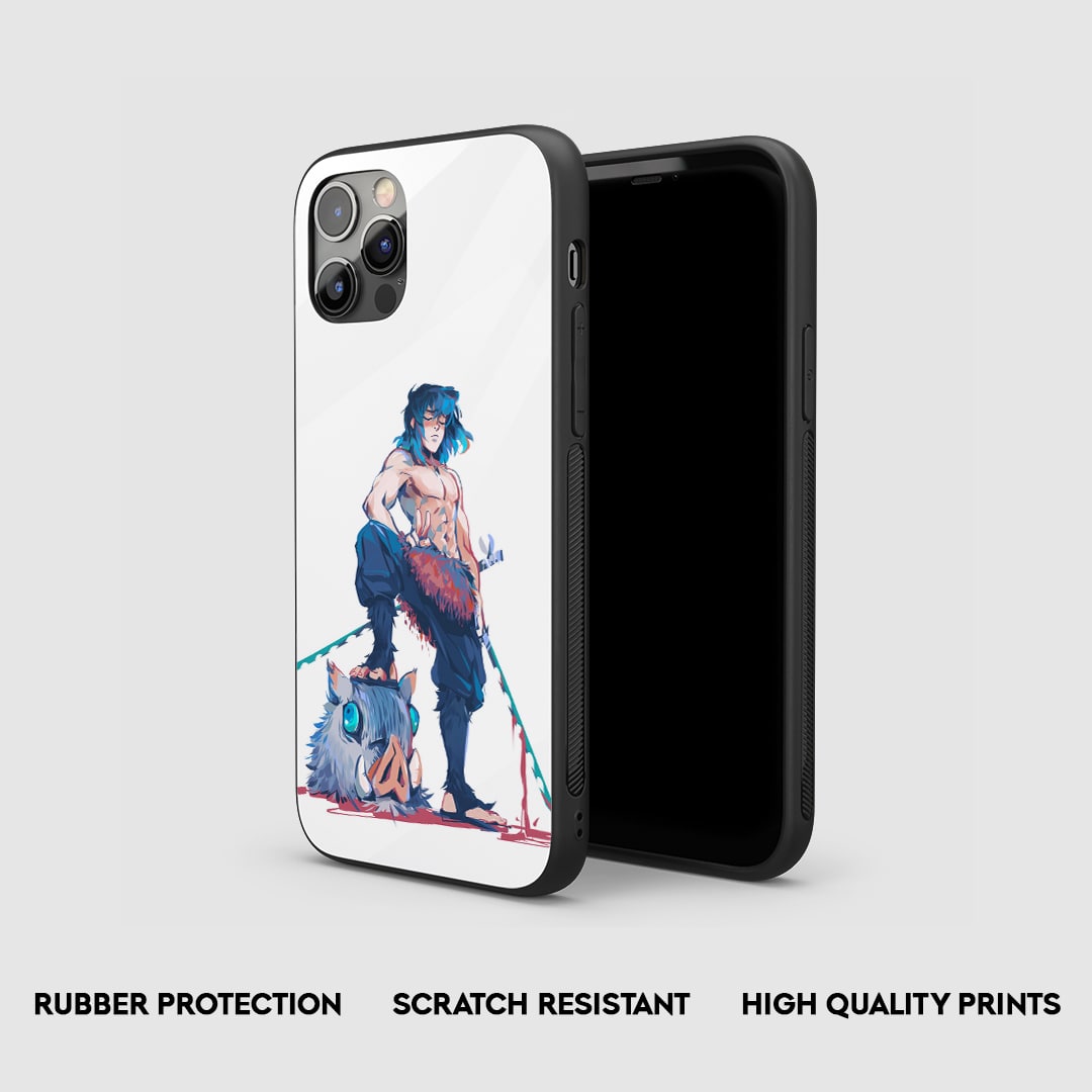 Side view of the Inosuke Flexing Armored Phone Case, highlighting its thick, protective silicone material.
