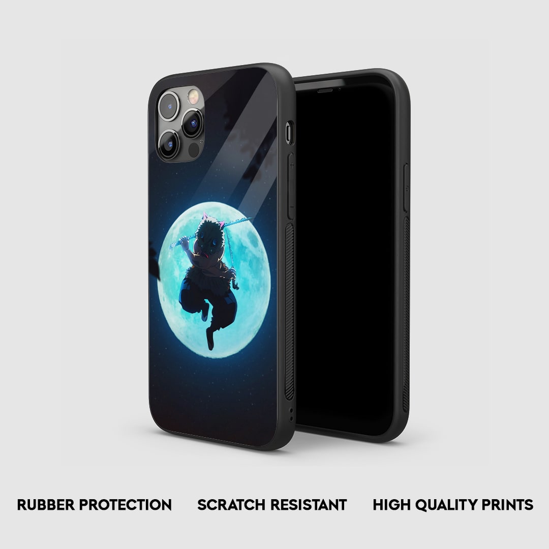 Side view of the Inosuke Moon Armored Phone Case, highlighting its thick, protective silicone material.
