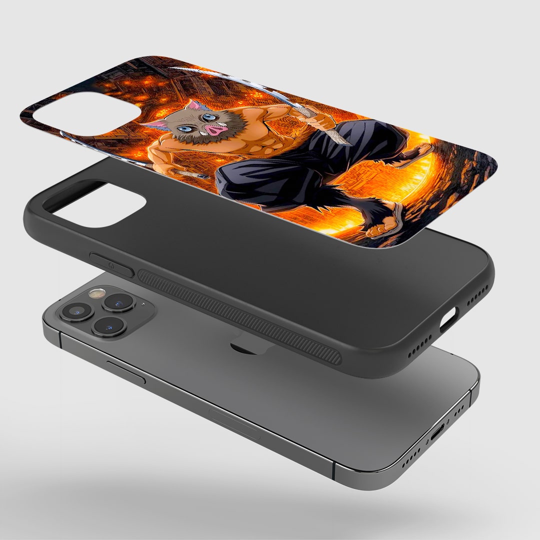 Close-up of durable Inosuke Infinity Castle silicone cover