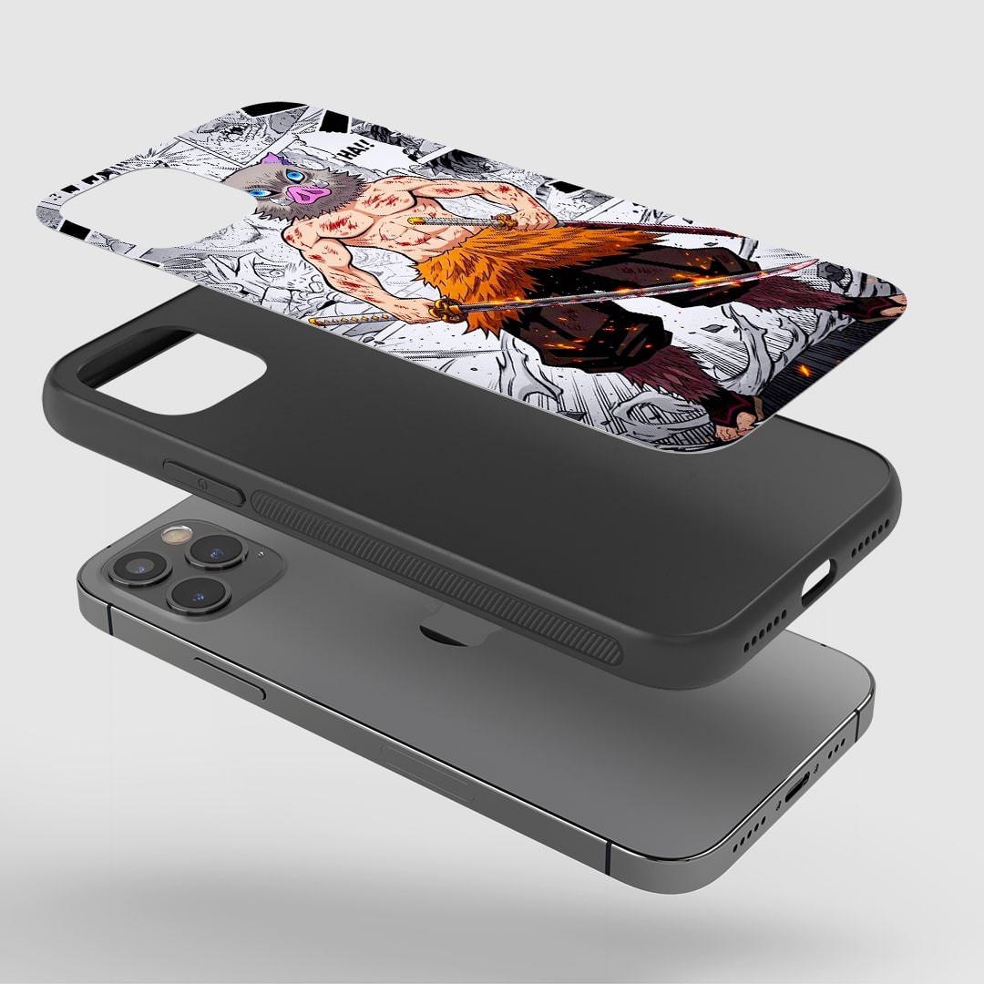 Close-up of durable Inosuke Manga silicone phone cover