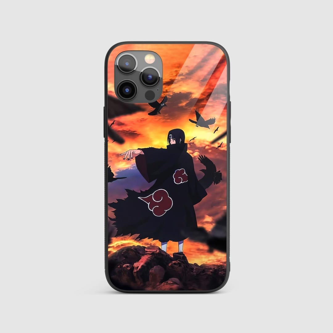 Itachi Mangekyo Silicone Armored Phone Case showcasing the Mangekyo Sharingan design.