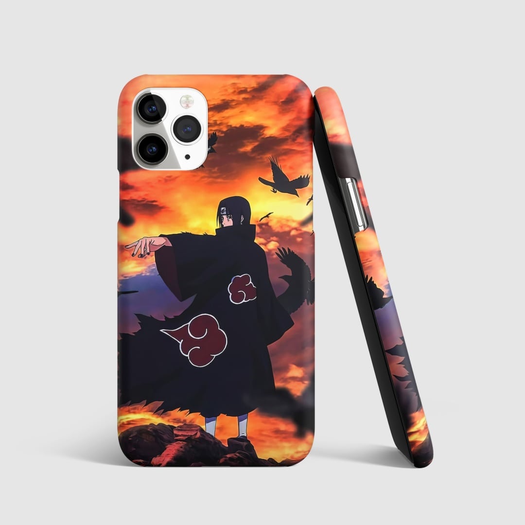 Itachi Mangekyo Phone Cover with 3D matte finish, featuring the iconic Mangekyo Sharingan design.