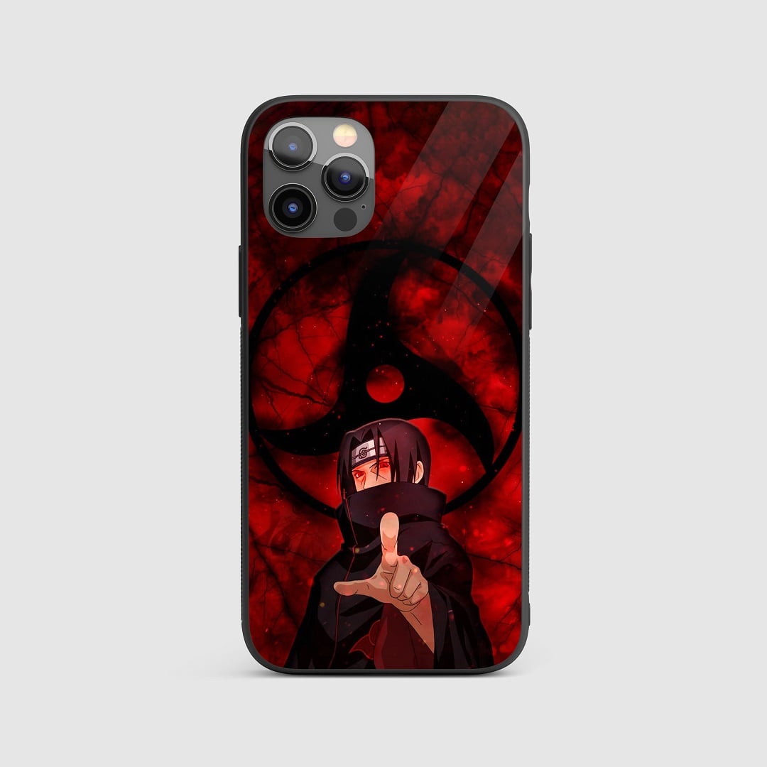 Itachi Sharingan Silicone Armored Phone Case featuring the iconic Sharingan eye design.