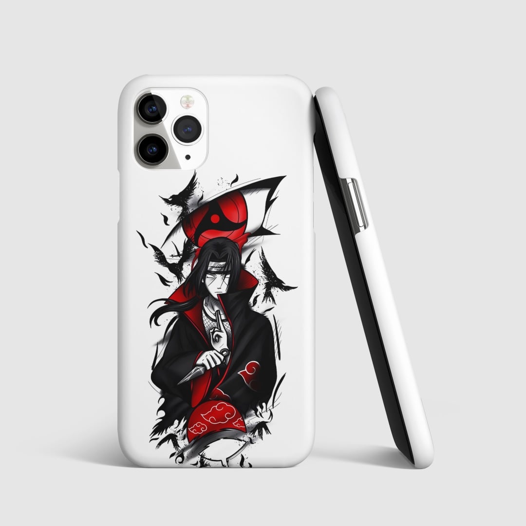 Itachi Uchiha White Phone Cover with 3D matte finish, featuring the iconic Itachi Uchiha design.