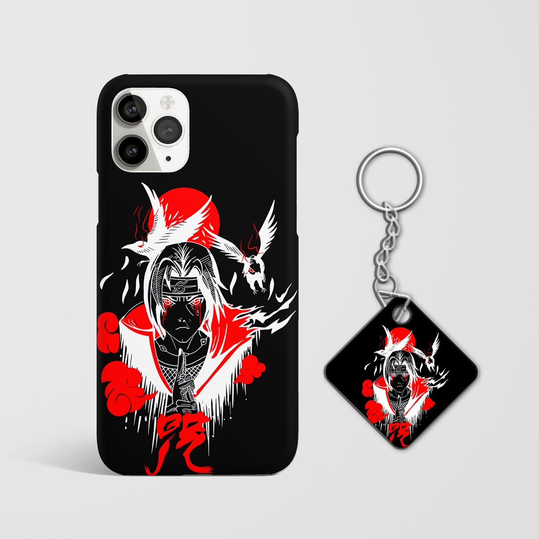 Naruto itachi dark crow mobile cover print with Keychain