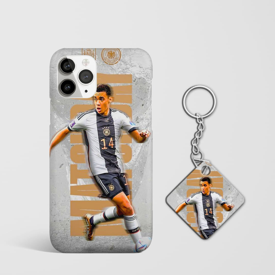 Jamal Musiala football phone case with Keychain
