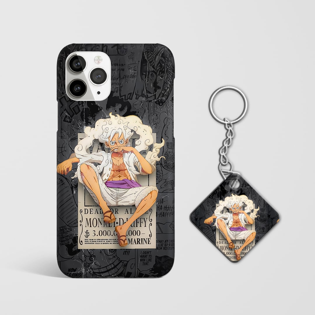 Back view of Joyboy Wanted Phone Cover featuring legendary pirate artwork with Keychain.