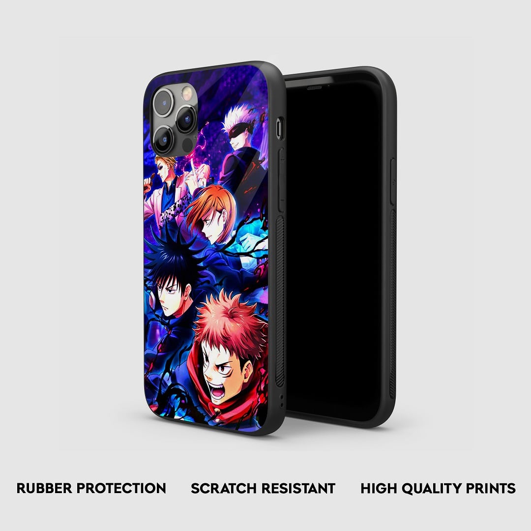 Side view of the Jujutsu Graphic Armored Phone Case, highlighting its thick, protective silicone.