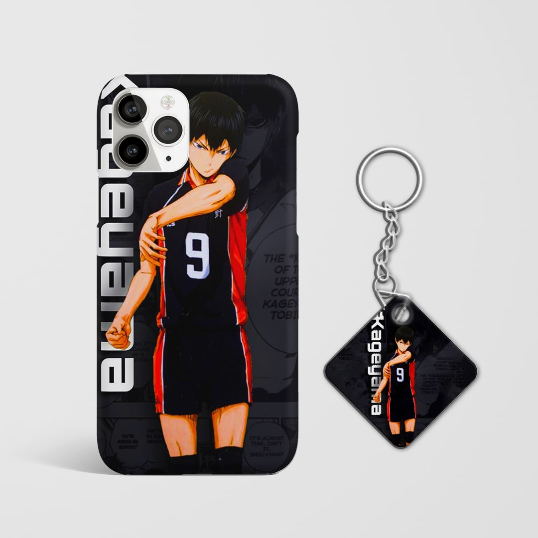 Back design of Haikyu Kageyama 9 case with Keychain