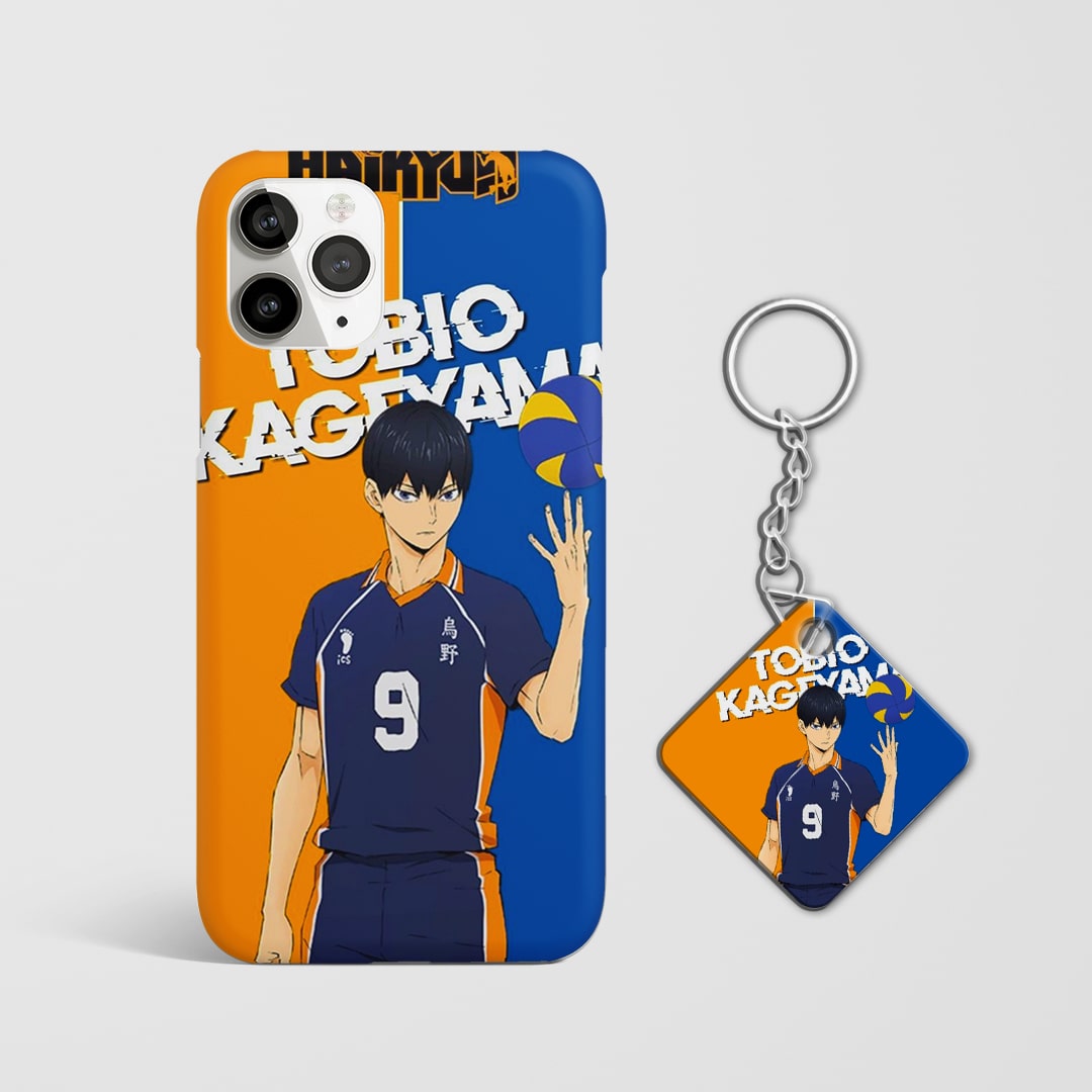 Back design of Haikyu Kageyama Volleyball Pose case with Keychain