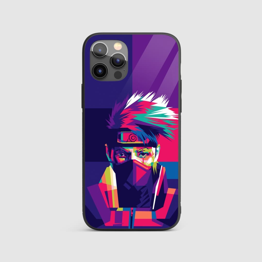 Kakashi Colored Silicone Armored Phone Case showcasing vibrant artwork of Kakashi Hatake.