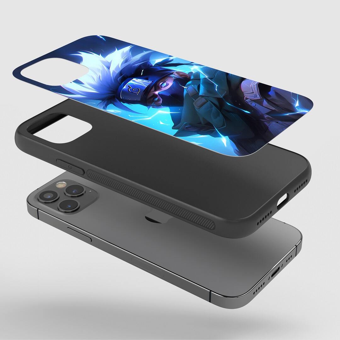 Kakashi Cool Phone Case on a smartphone, demonstrating ease of access to buttons.