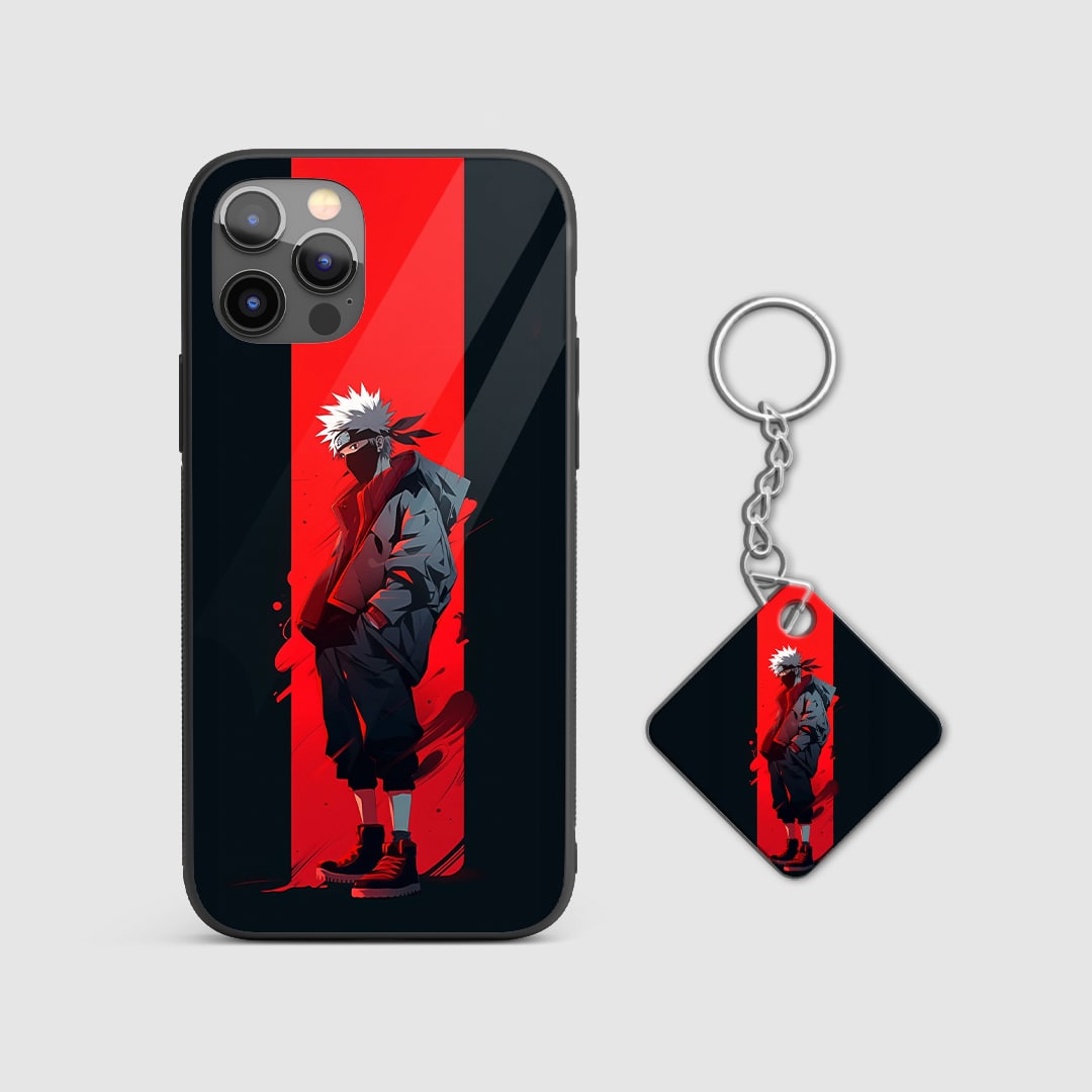 Profile view of Kakashi Silicone Armored Phone Case, illustrating the case's robust protection with Keychain.