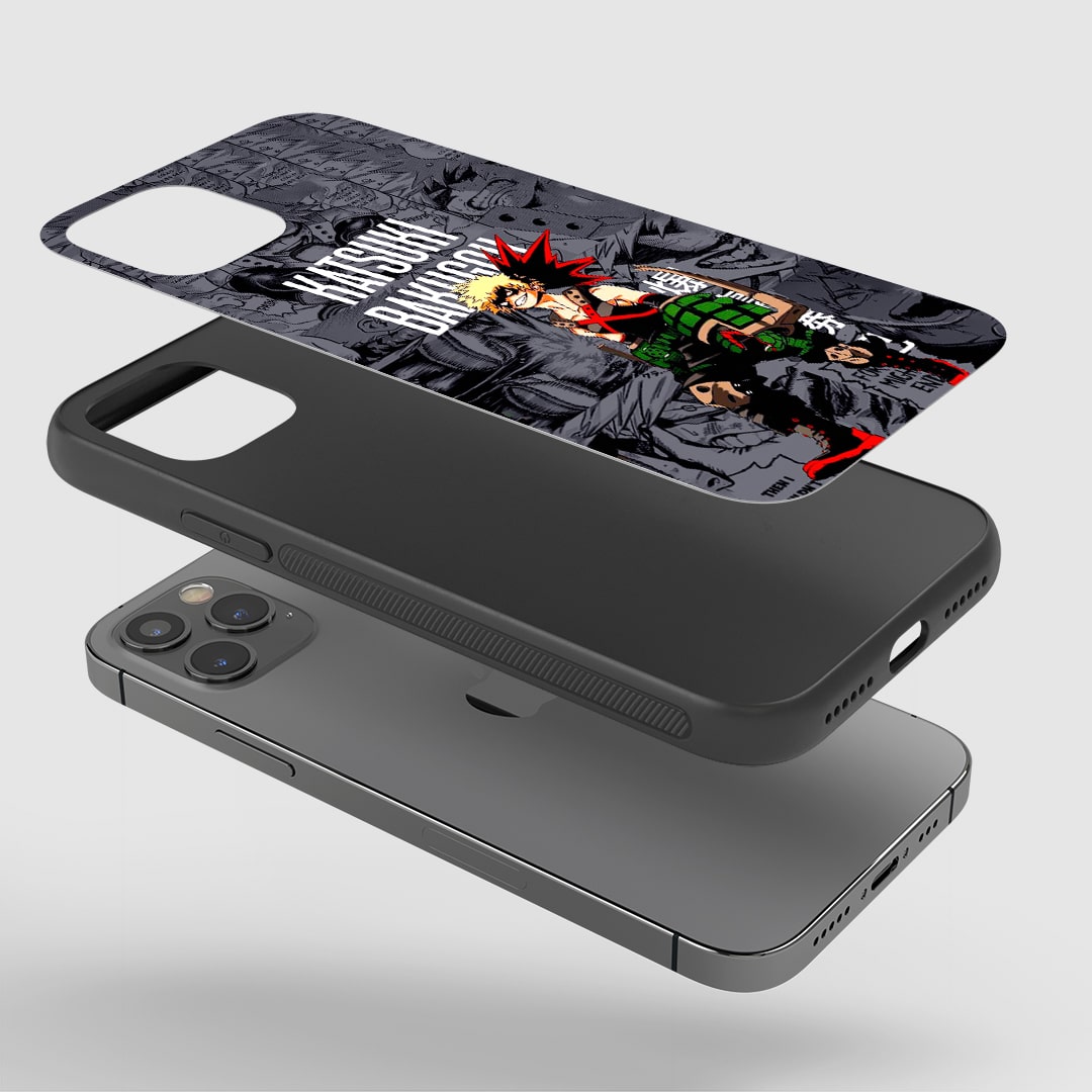 Shockproof silicone phone case with Bakugo manga artwork