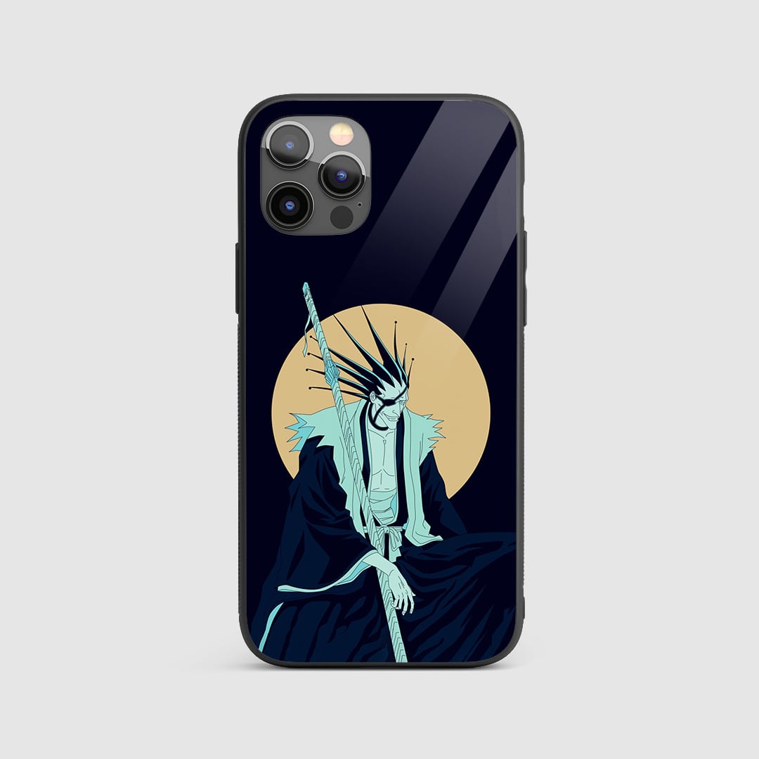 Kenpachi Minimal Silicone Armored Phone Case featuring sleek artwork of Kenpachi Zaraki.
