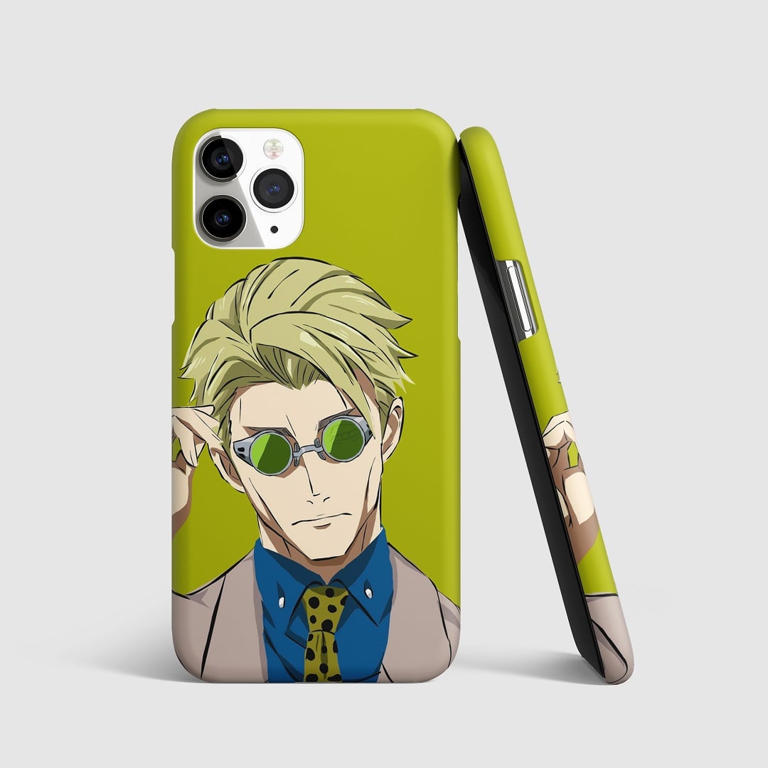 Striking artwork of Kento Nanami on phone cover.