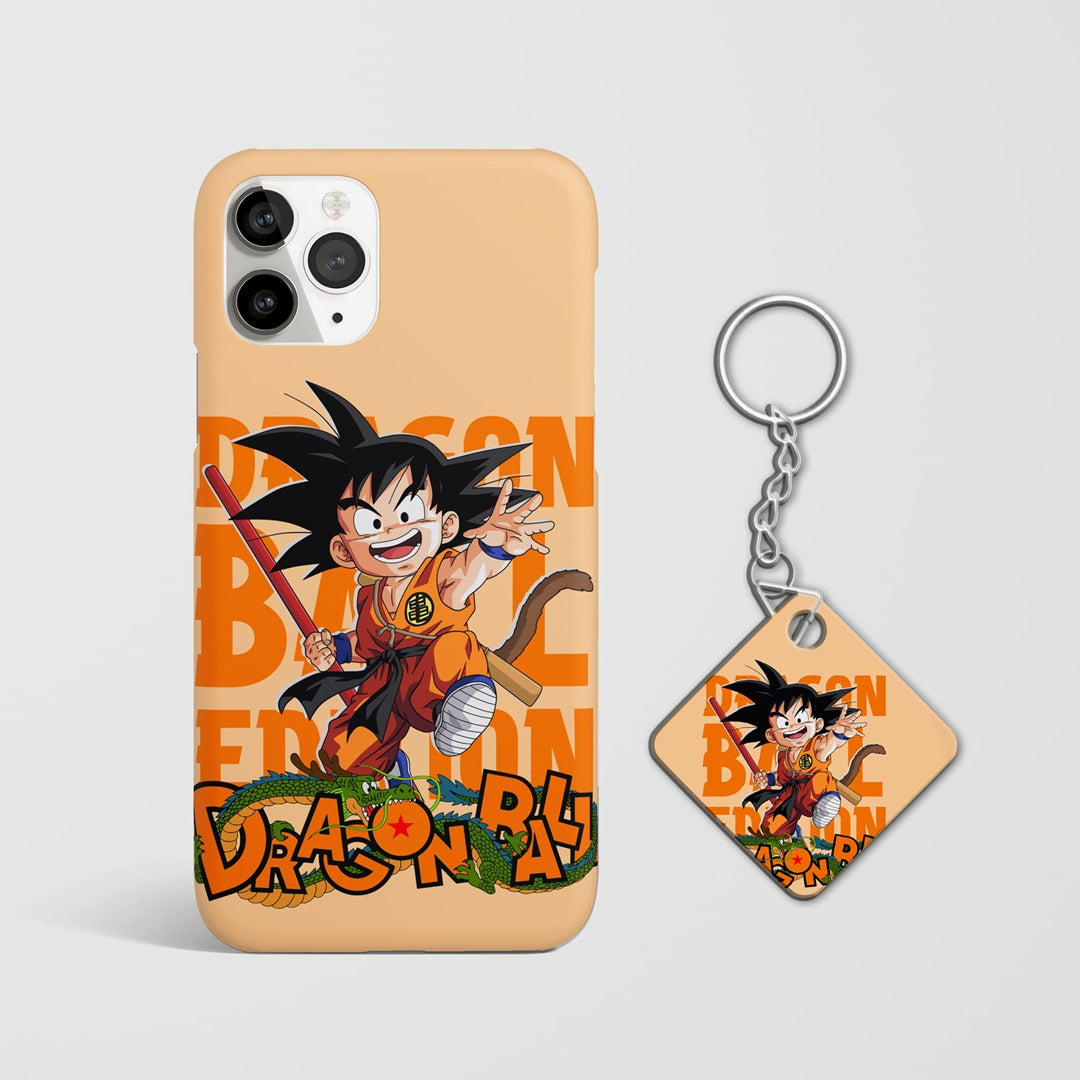 Dragon ball kid goku and shenron mobile cover print with Keychain