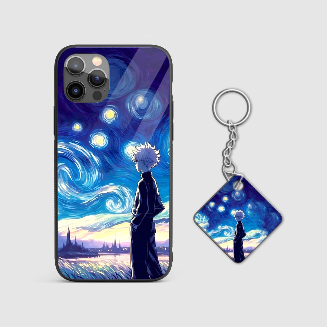 Hunter x Hunter Killua graphic phone cover with Keychain.
