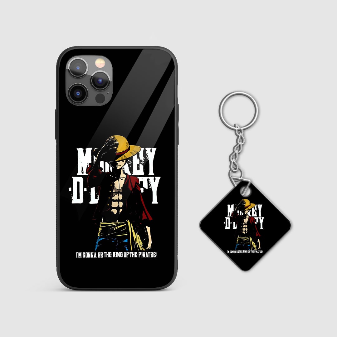 Close-up of the pirate emblem on the silicone armored phone case, showcasing detailed artwork with Keychain.