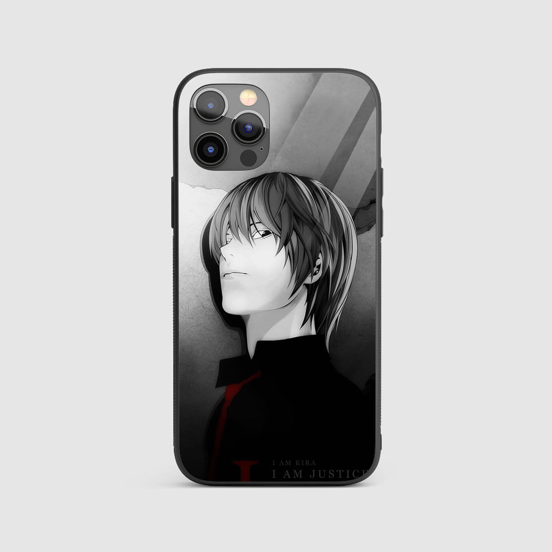 Kira Justice Silicone Armored Phone Case with symbolic scales of justice and Kira quotes.